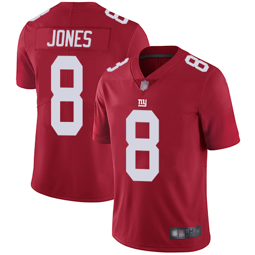 Men New York Giants #8 Daniel Jones Red Limited Red Inverted Legend Football NFL Jersey